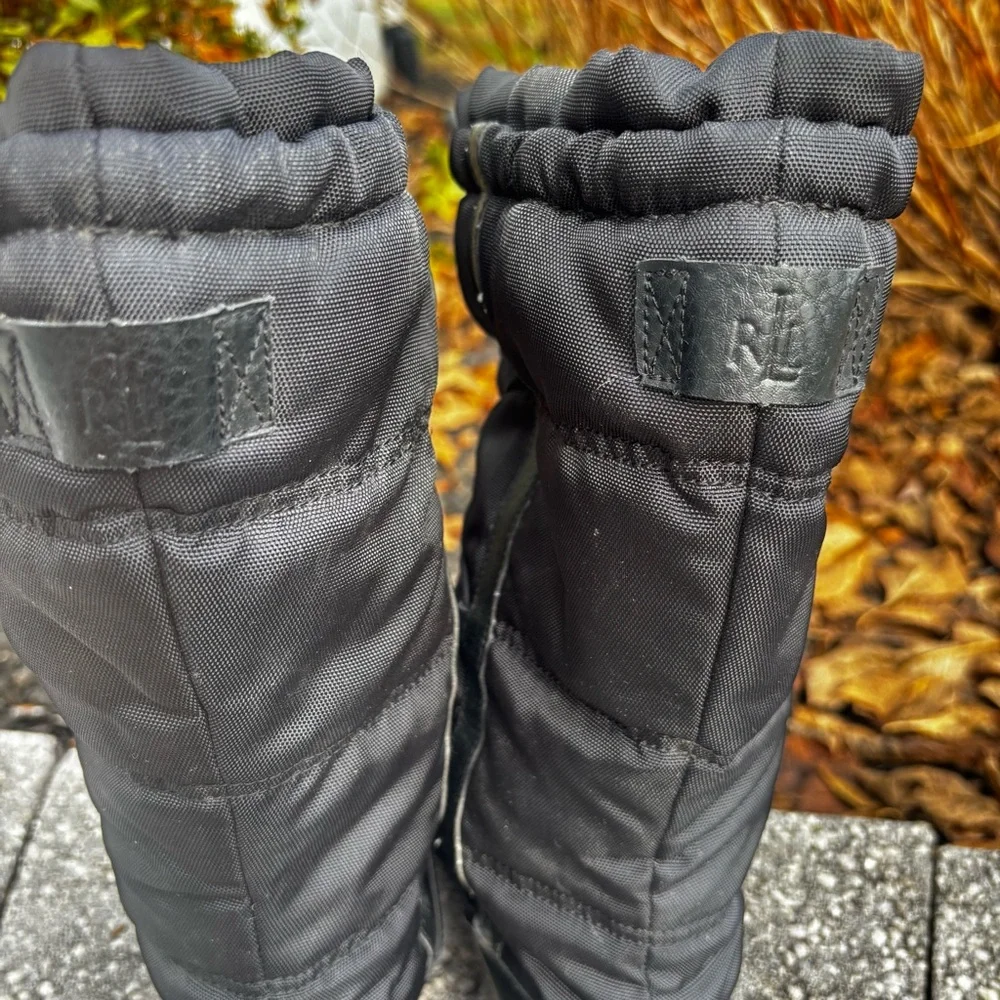 Lauren Ralph Lauren Quinly Black Winter Boots Size 9 - Picture 5 of 14